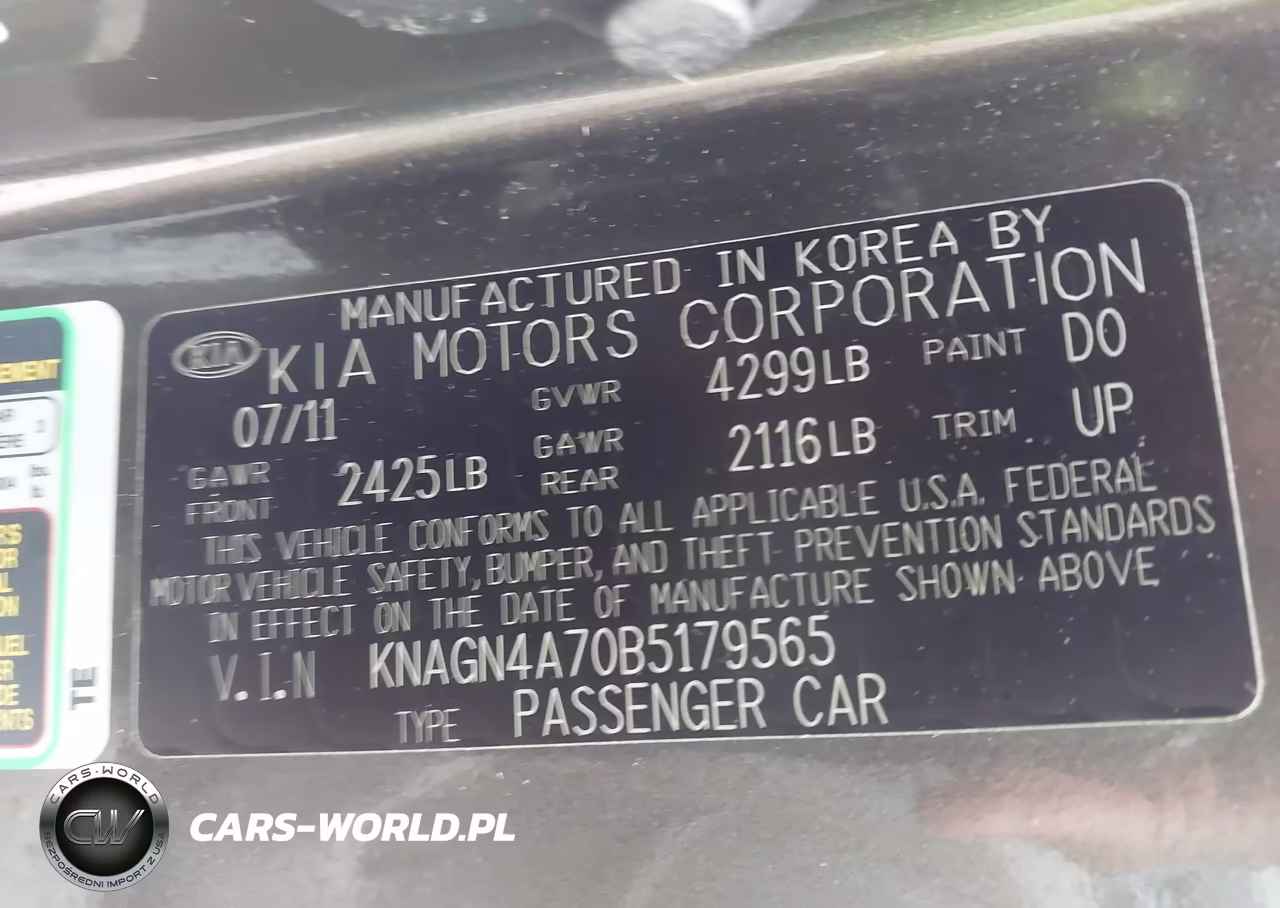 2011 Kia Optima Ex VIN:KNAGN4A70B5179565 - 9
