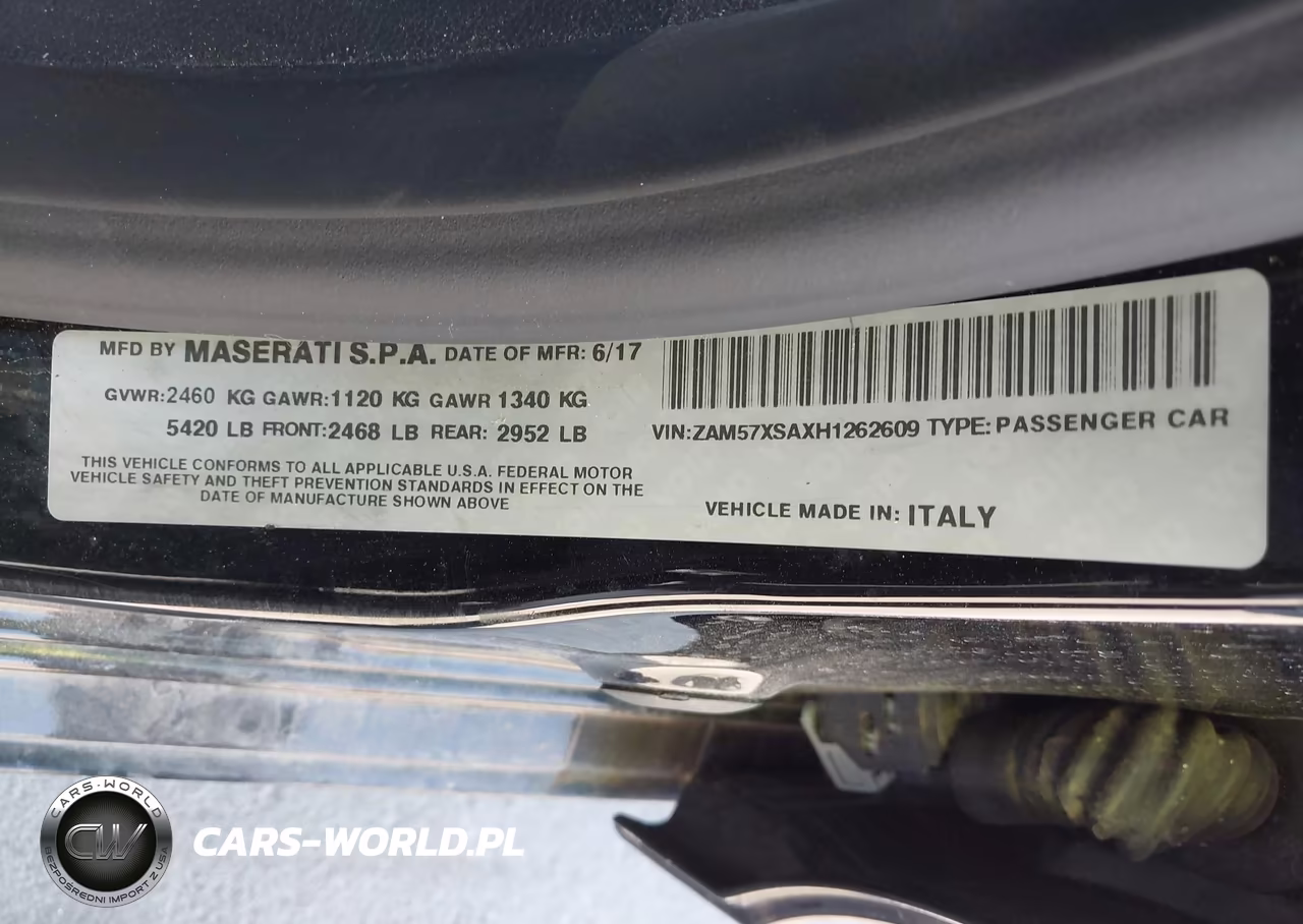 2017 Maserati Ghibli VIN:ZAM57XSAXH1262609 - 9