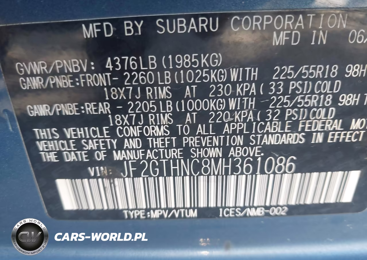 2021 Subaru Crosstrek Limited VIN:JF2GTHNC8MH361086 - 9