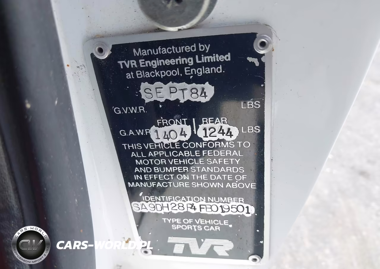 1985 Tvr Tvr Sport VIN:SA9DH28P4FB019501 - 9
