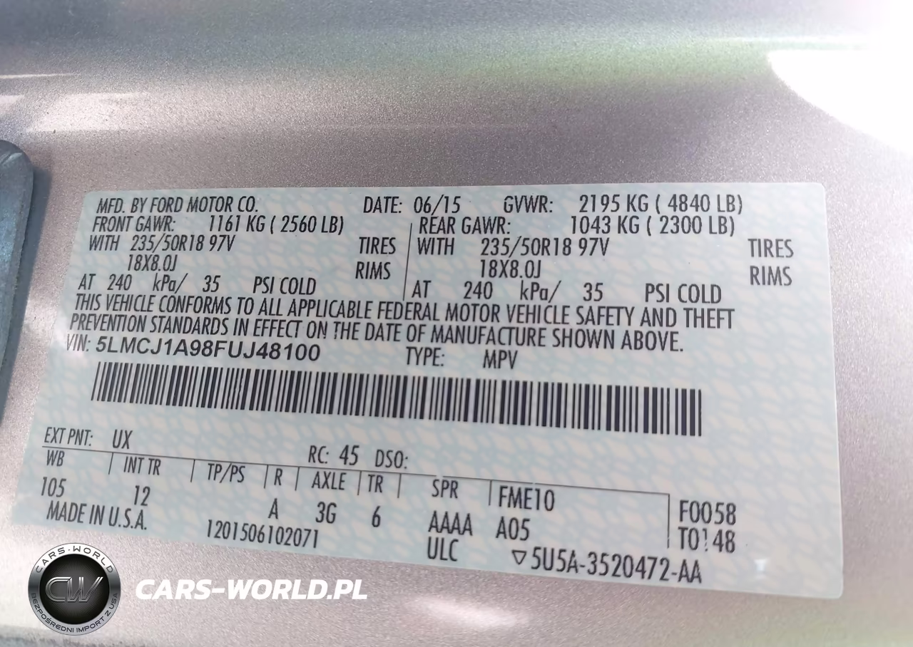 2015 Lincoln Mkc VIN:5LMCJ1A98FUJ48100 - 9