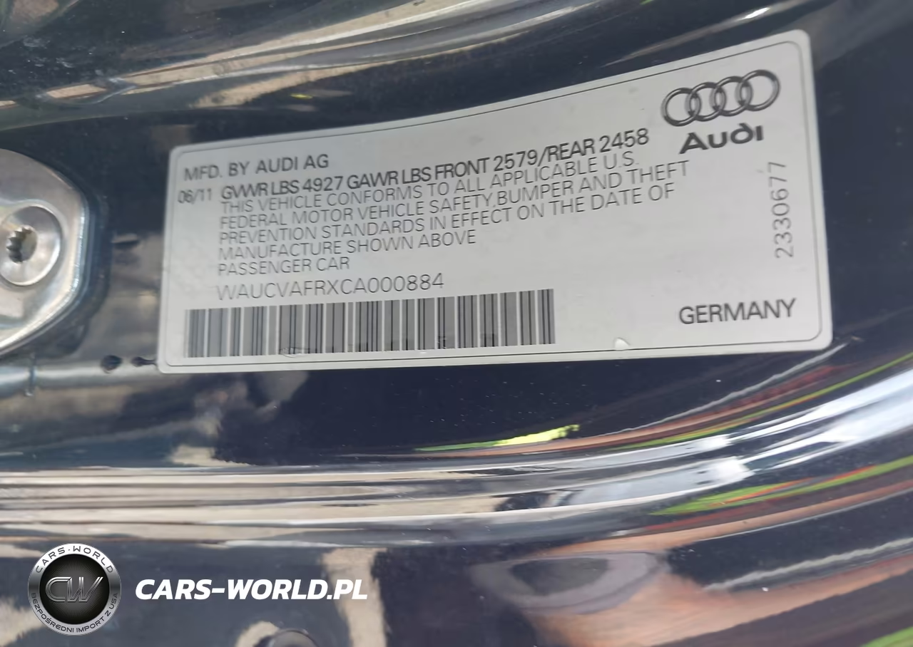 2012 Audi S5 Premium Plus VIN:WAUCVAFRXCA000884 - 9
