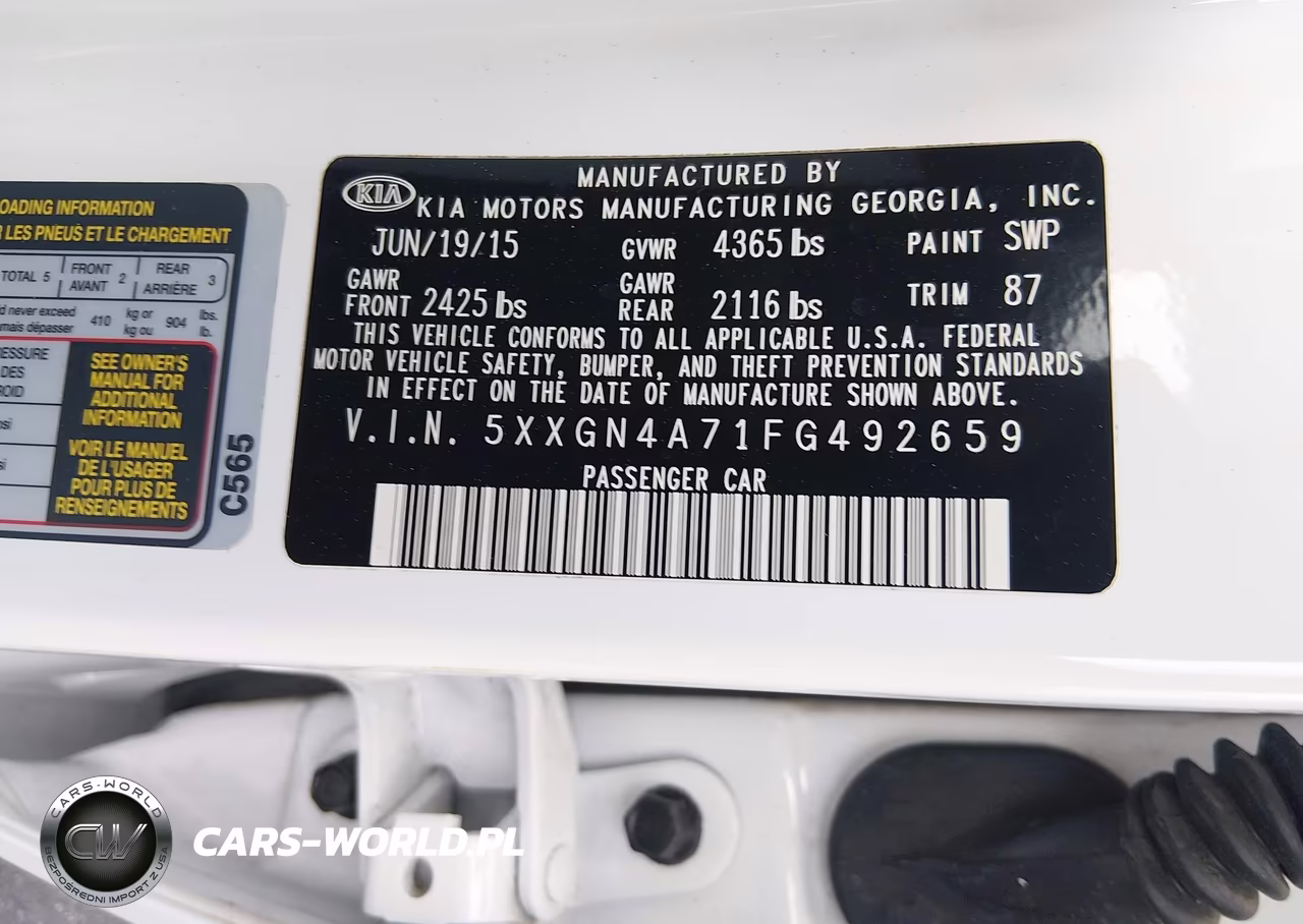 2015 Kia Optima Ex VIN:5XXGN4A71FG492659 - 9