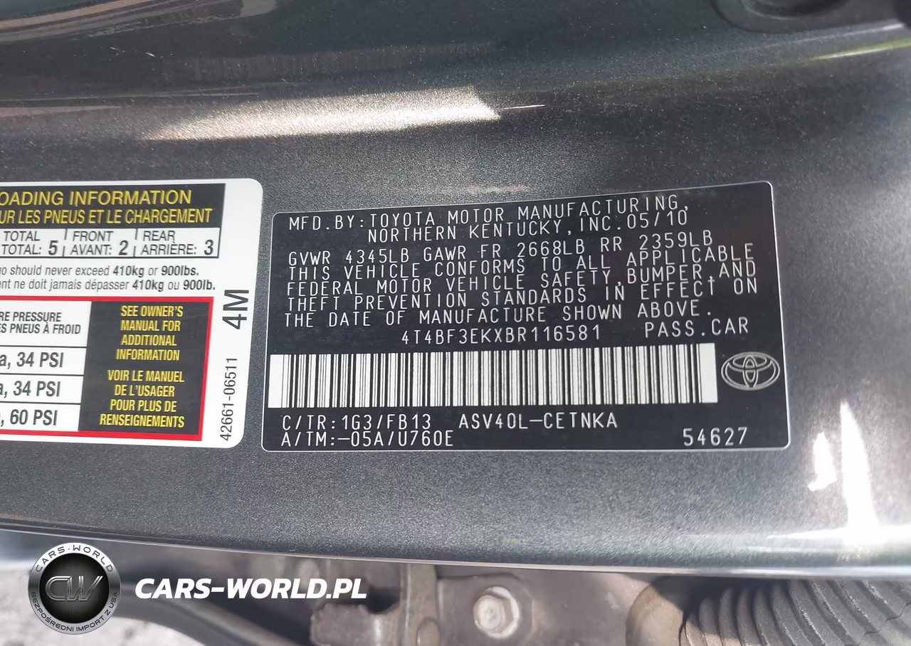 2011 Toyota Camry Le VIN:4T4BF3EKXBR116581 - 9
