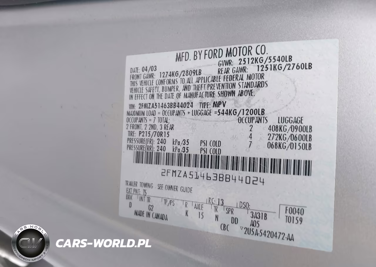 2003 Ford Windstar Lx VIN:2FMZA51463BB44024 - 9