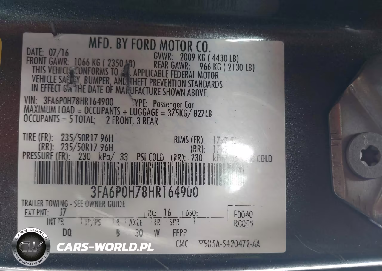 2017 Ford Fusion Se VIN:3FA6P0H78HR164900 - 9