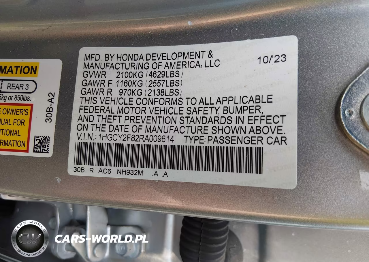 2024 Honda Accord Hybrid Touring VIN:1HGCY2F82RA009614 - 9