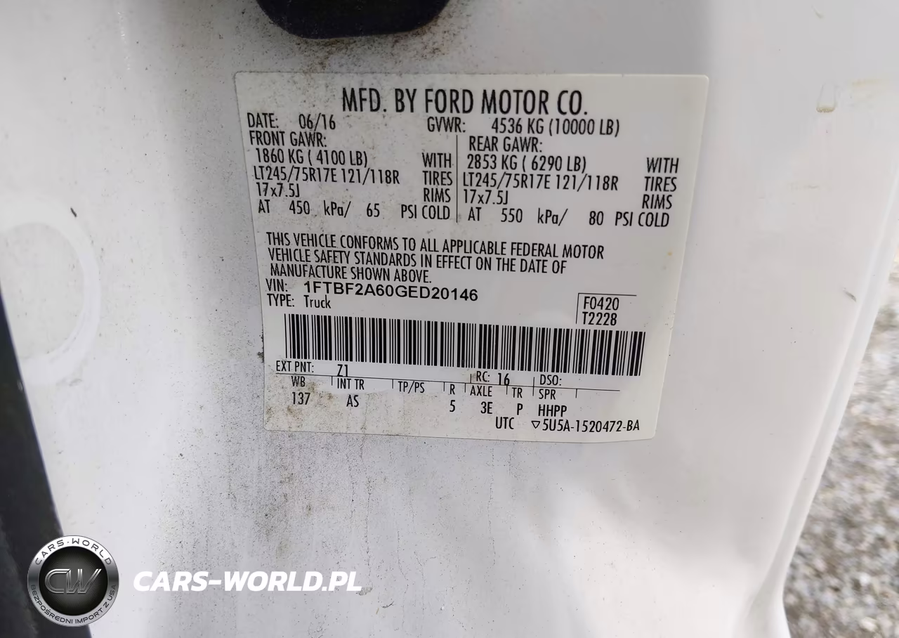 2016 Ford F-250 Xl VIN:1FTBF2A60GED20146 - 9