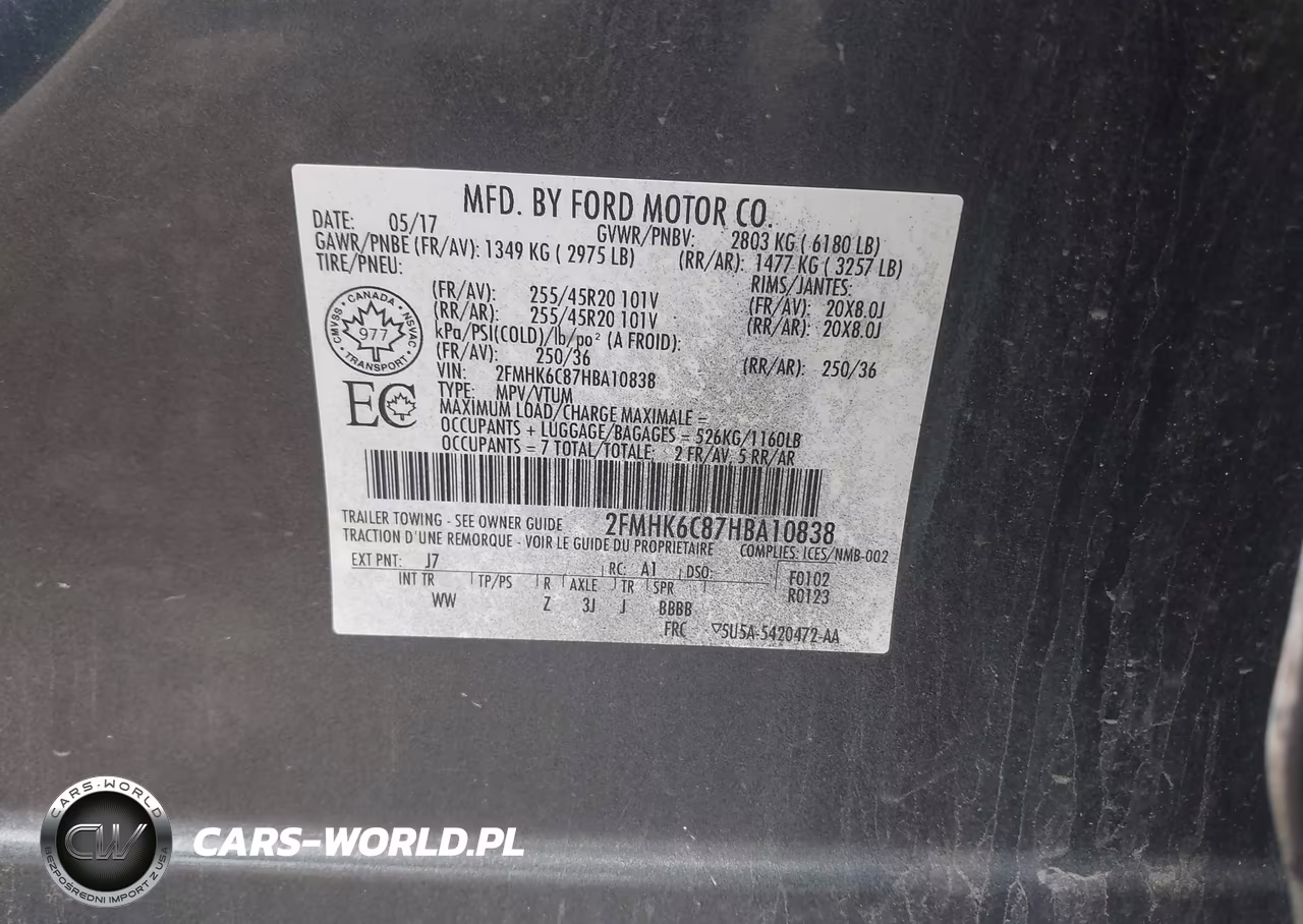 2017 Ford Flex Sel VIN:2FMHK6C87HBA10838 - 9