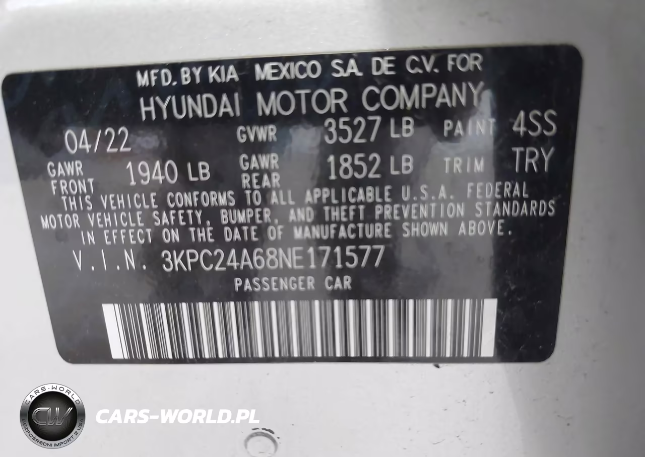 2022 Hyundai Accent Se VIN:3KPC24A68NE171577 - 9