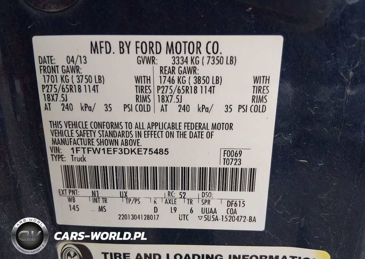 2013 Ford F-150 Xlt VIN:1FTFW1EF3DKE75485 - 9