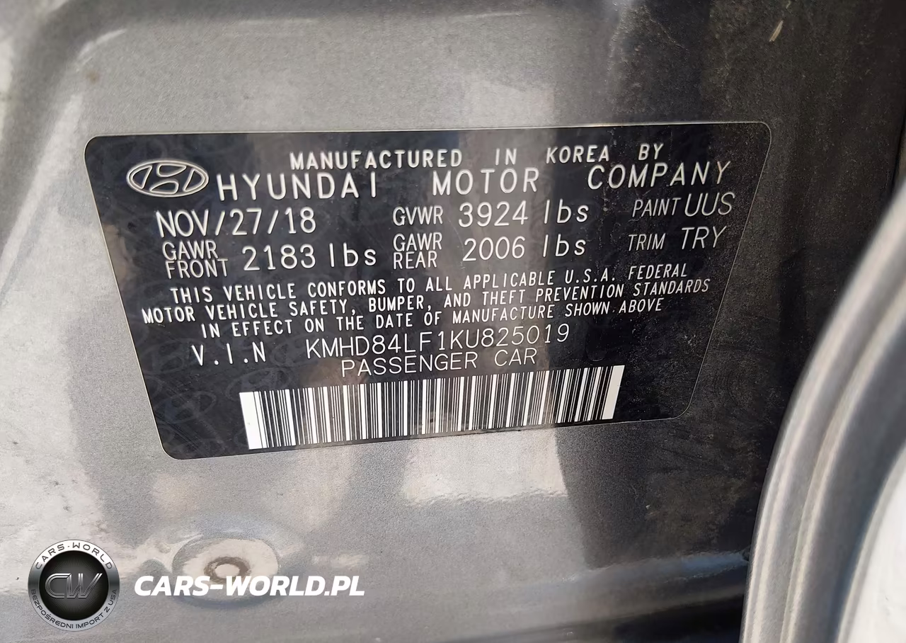 2019 Hyundai Elantra Sel VIN:KMHD84LF1KU825019 - 9
