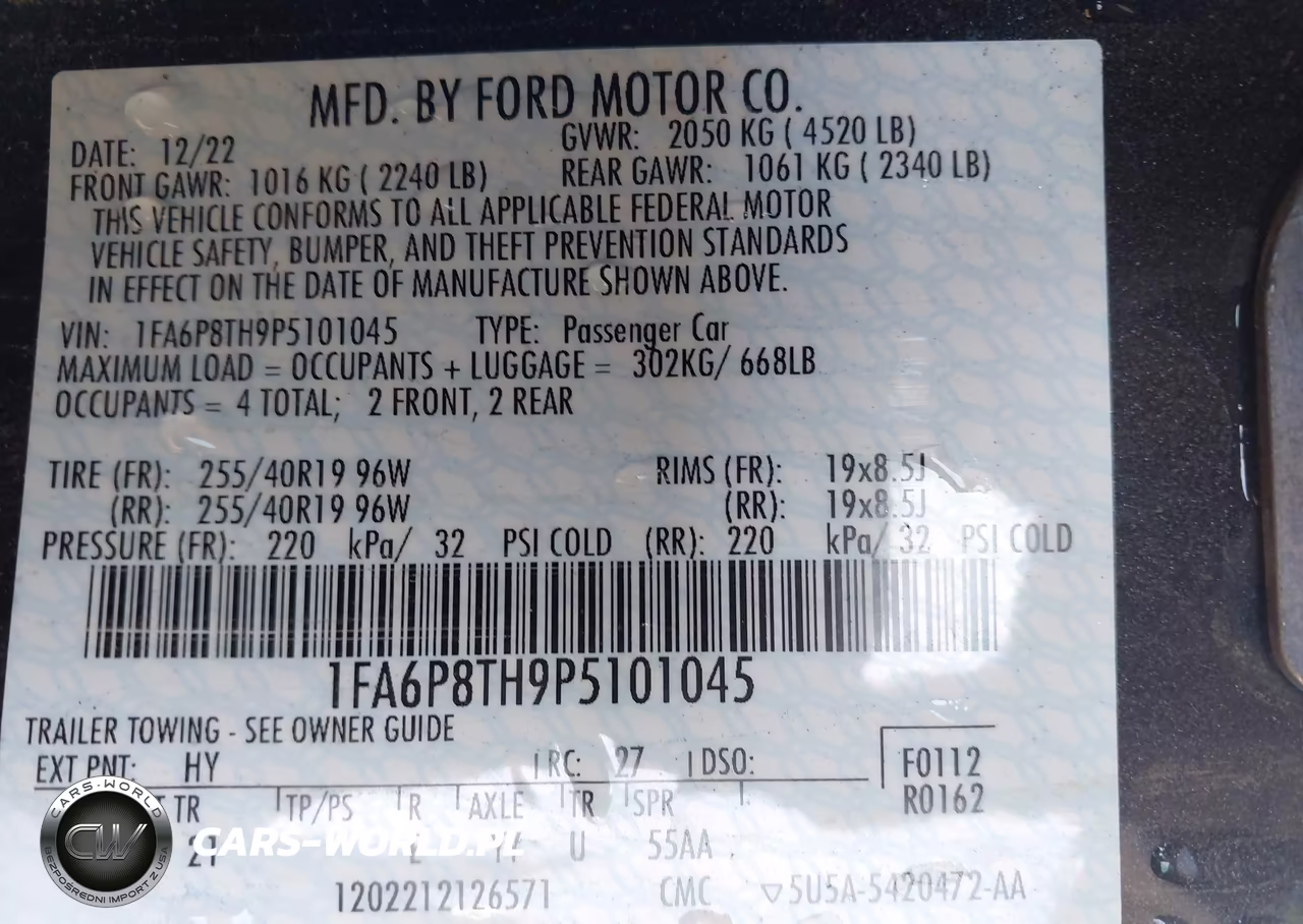 2023 Ford Mustang Ecoboost Fastback VIN:1FA6P8TH9P5101045 - 9