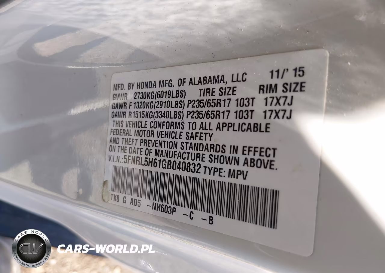 2016 Honda Odyssey Ex-L VIN:5FNRL5H61GB040832 - 9