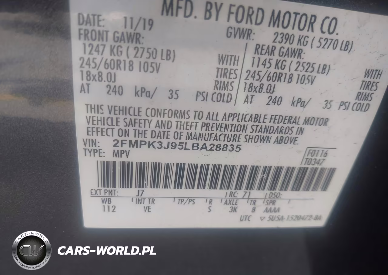 2020 Ford Edge Sel VIN:2FMPK3J95LBA28835 - 9