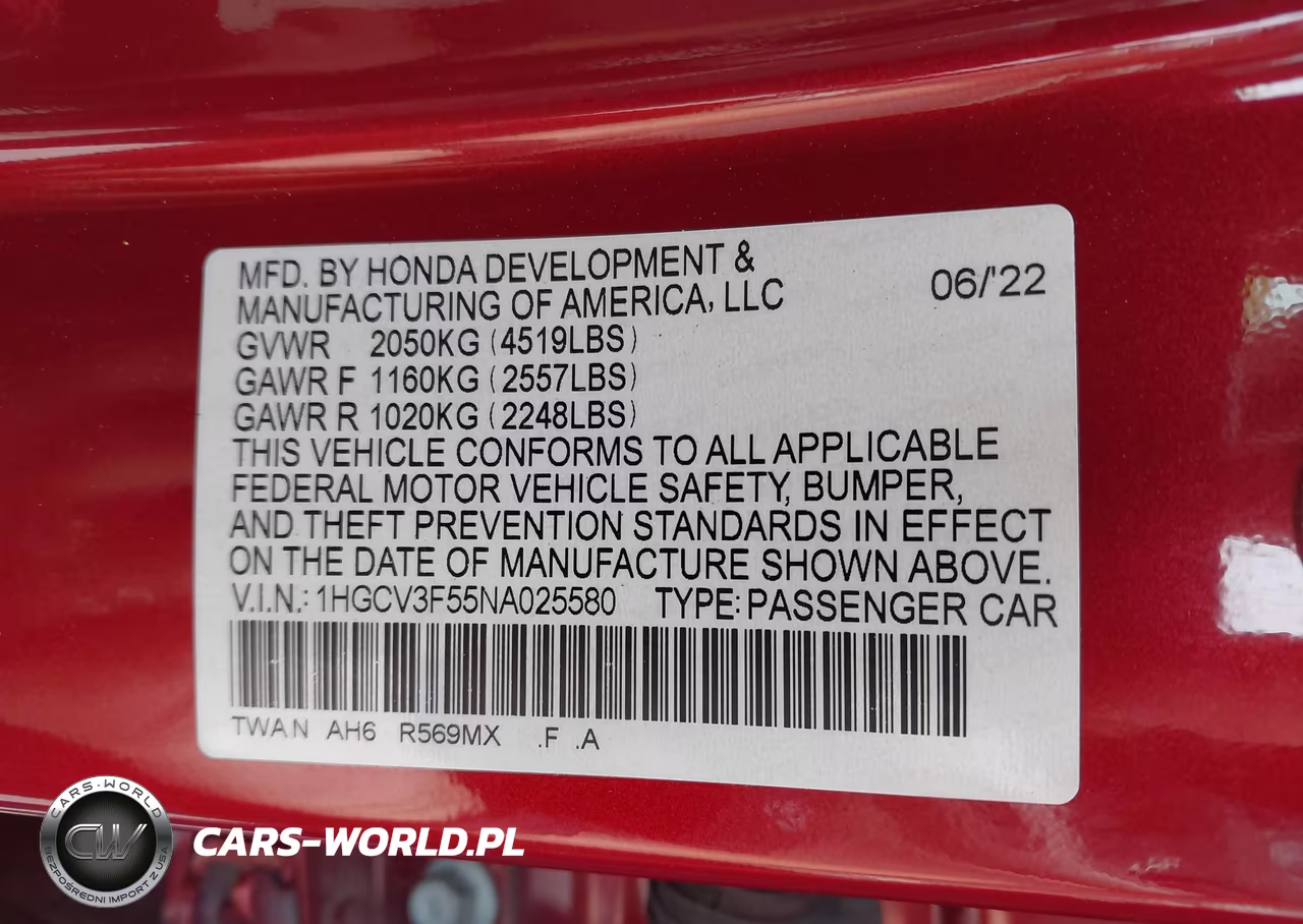 2022 Honda Accord Hybrid Ex-L VIN:1HGCV3F55NA025580 - 9