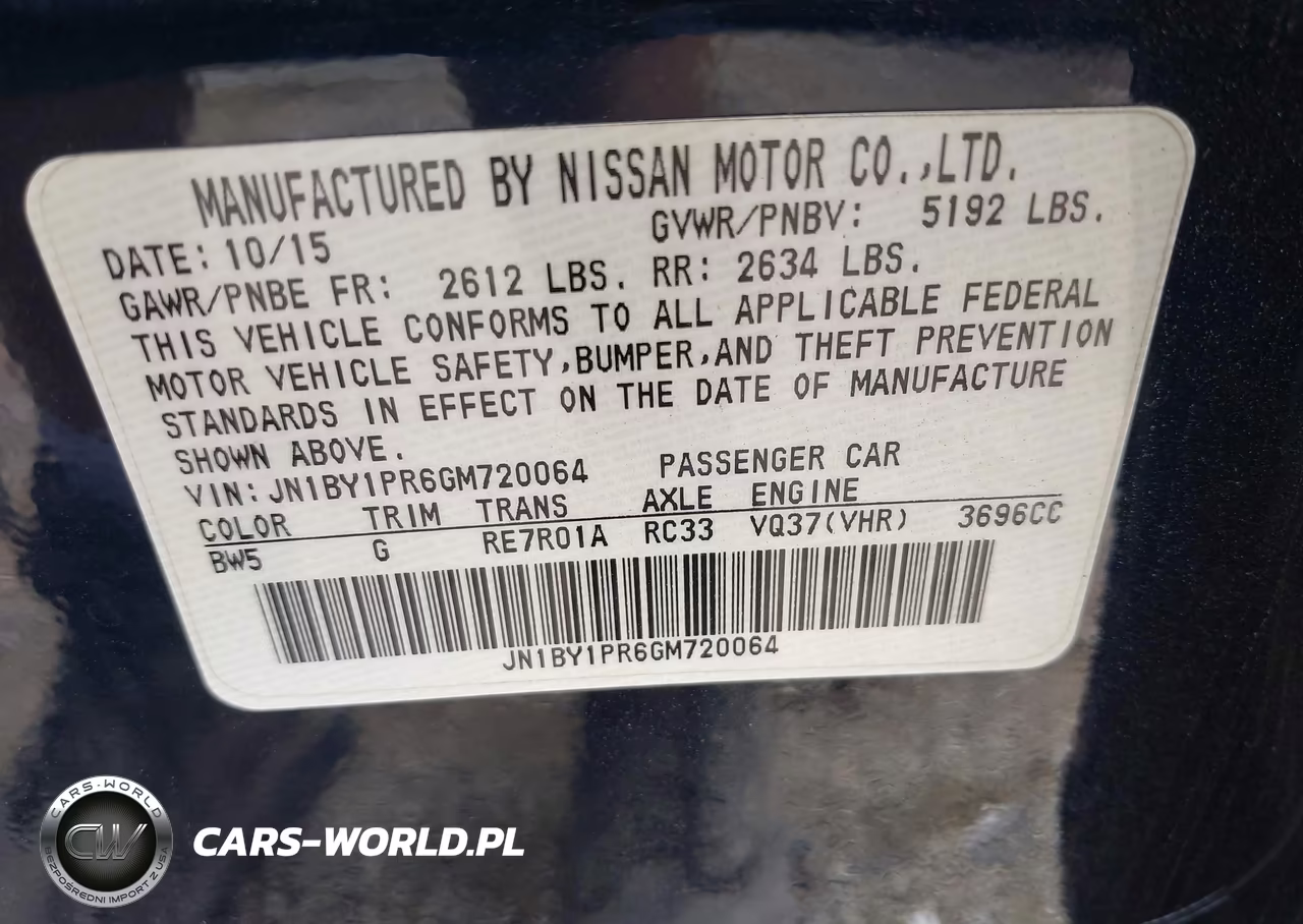 2016 Infiniti Q70L 3.7X VIN:JN1BY1PR6GM720064 - 9