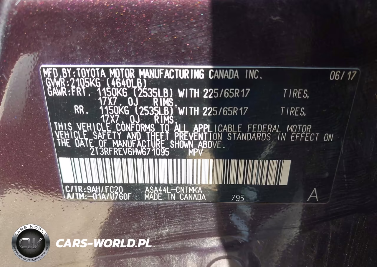 2017 Toyota Rav4 Xle VIN:2T3RFREV6HW671095 - 9