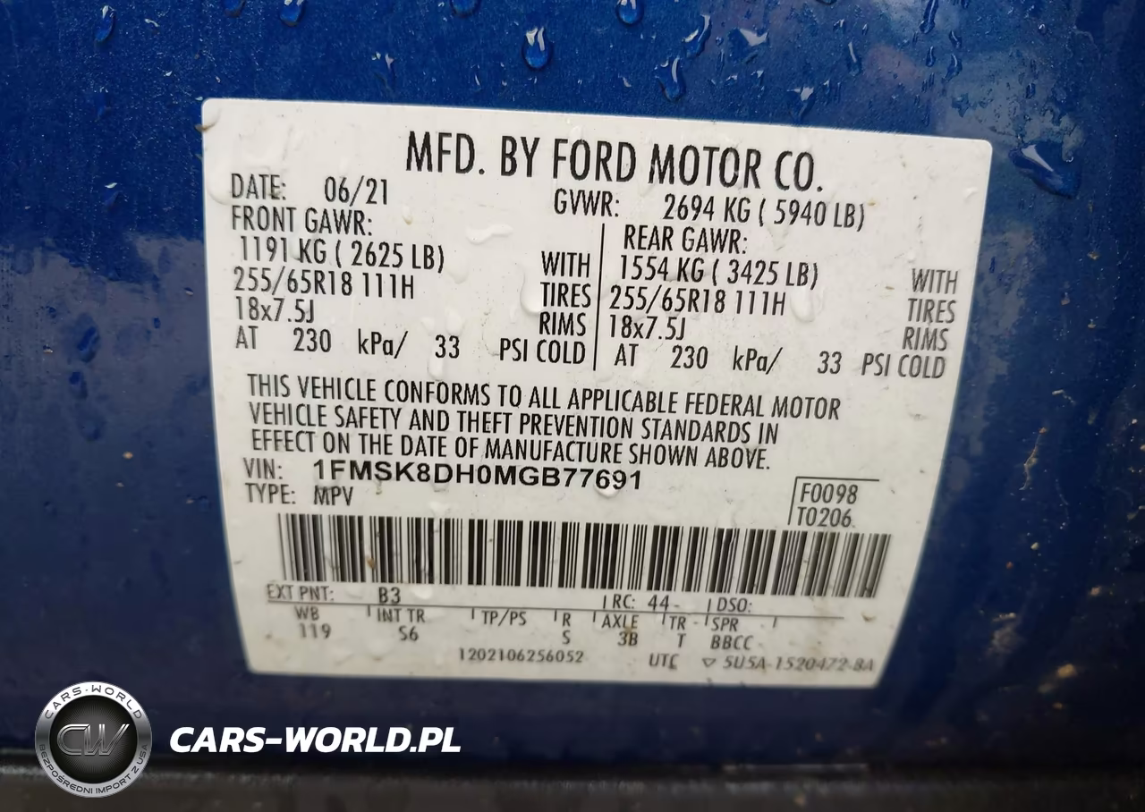2021 Ford Explorer Xlt VIN:1FMSK8DH0MGB77691 - 9