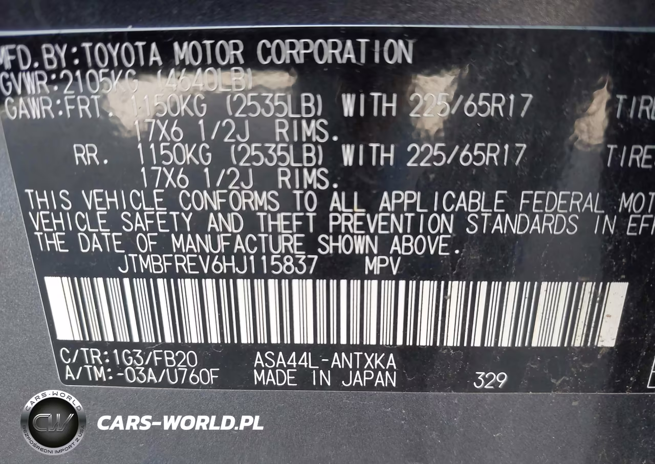 2017 Toyota Rav4 Le VIN:JTMBFREV6HJ115837 - 9