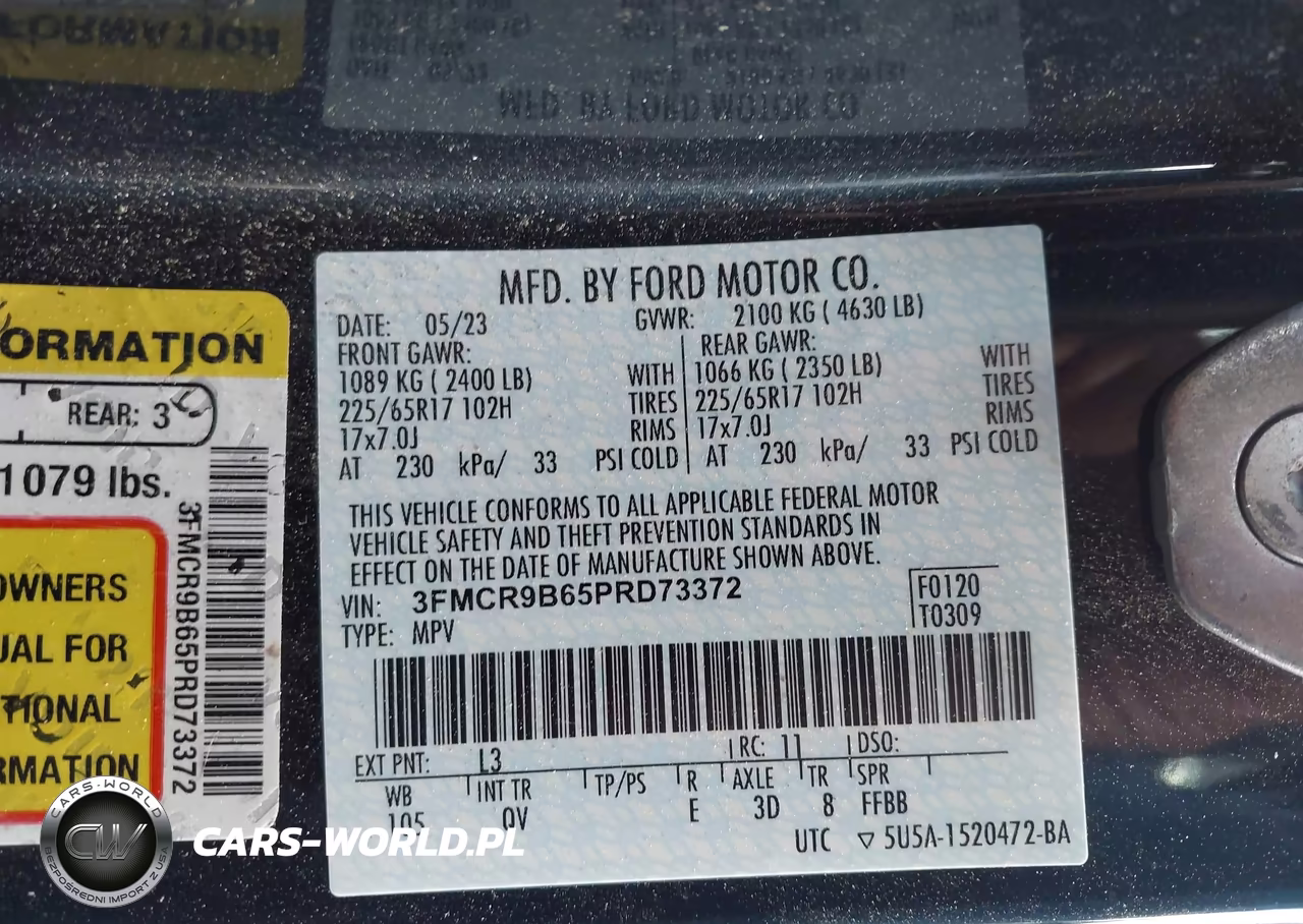 2023 Ford Bronco Sport Big Bend VIN:3FMCR9B65PRD73372 - 9