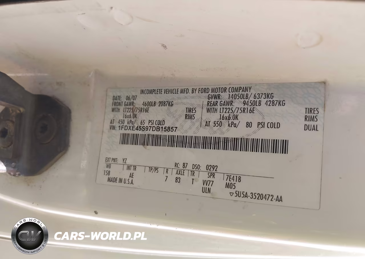 2007 Ford E-450 Cutaway VIN:1FDXE45S97DB15857 - 8
