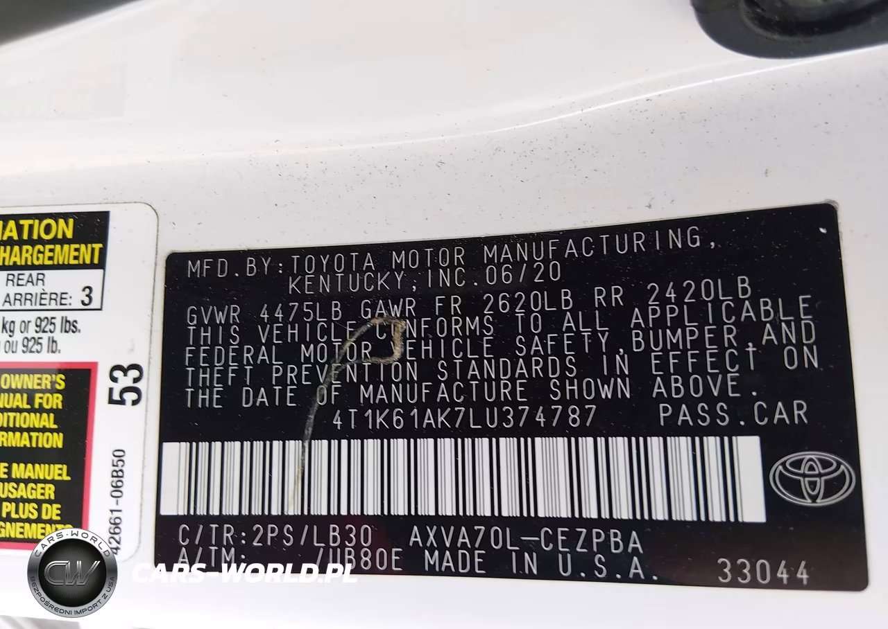 2020 Toyota Camry Xse VIN:4T1K61AK7LU374787 - 9