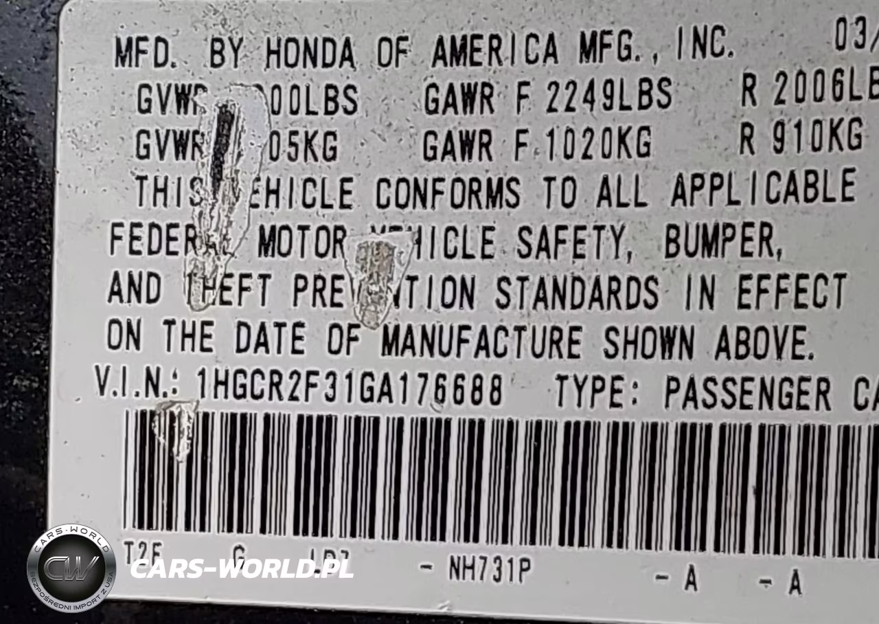 2016 Honda Accord Lx VIN:1HGCR2F31GA176688 - 9