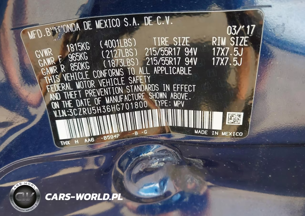2017 Honda Hr-V Lx VIN:3CZRU5H36HG701800 - 9