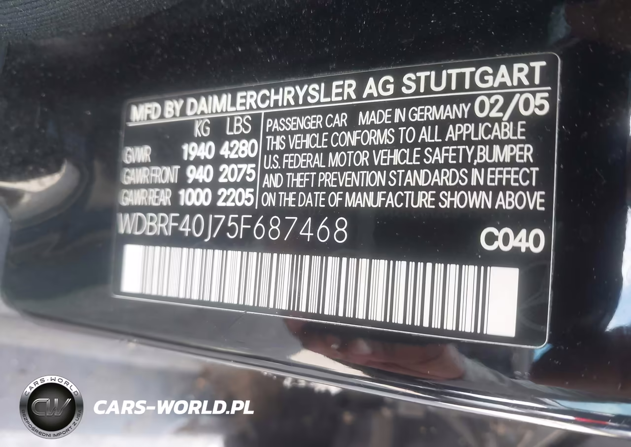 2005 Mercedes-Benz C 230 Kompressor Sport VIN:WDBRF40J75F687468 - 9