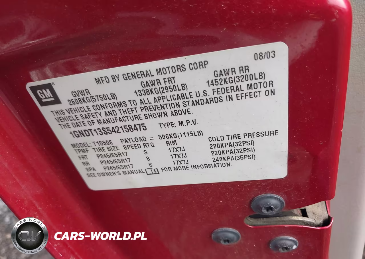 2004 Chevrolet Trailblazer Lt VIN:1GNDT13S542158475 - 9