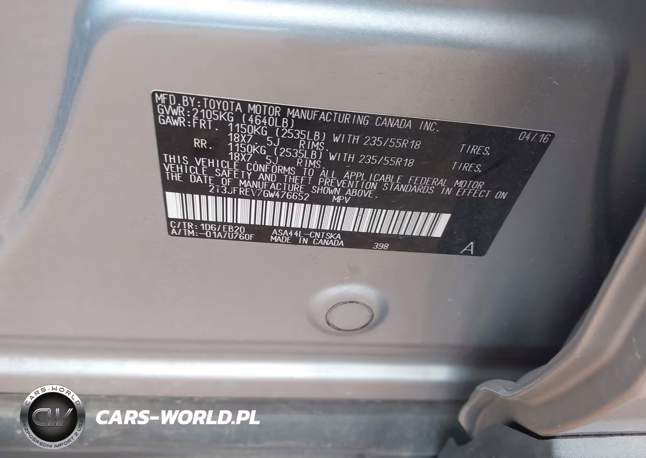 2016 Toyota Rav4 Se VIN:2T3JFREV7GW476652 - 9