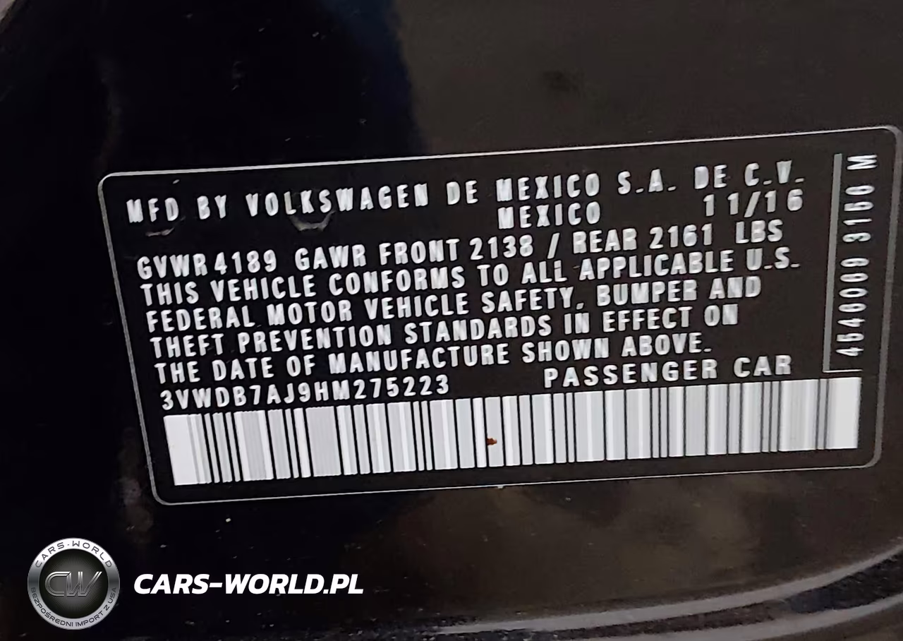 2017 Volkswagen Jetta 1.4T Se VIN:3VWDB7AJ9HM275223 - 9