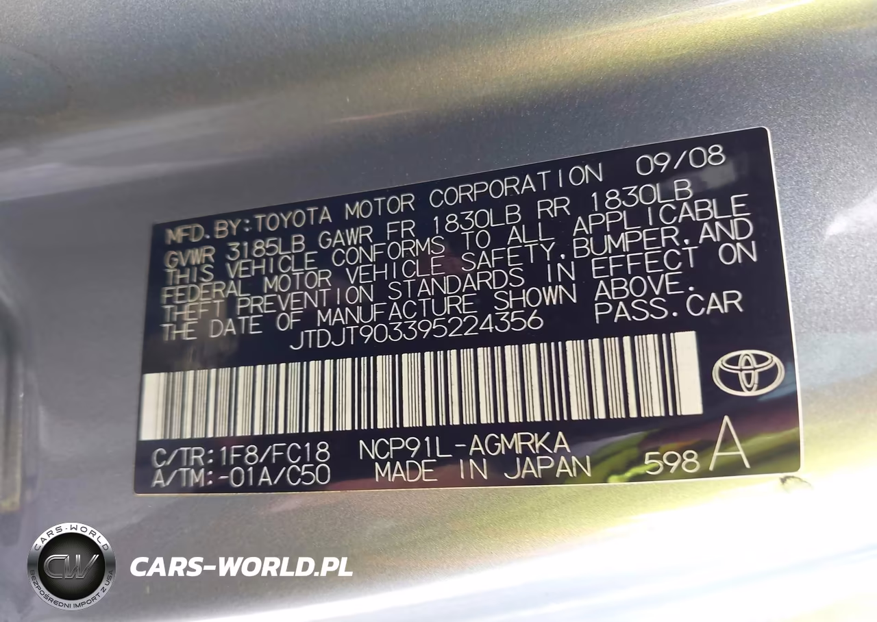 2009 Toyota Yaris VIN:JTDJT903395224356 - 9
