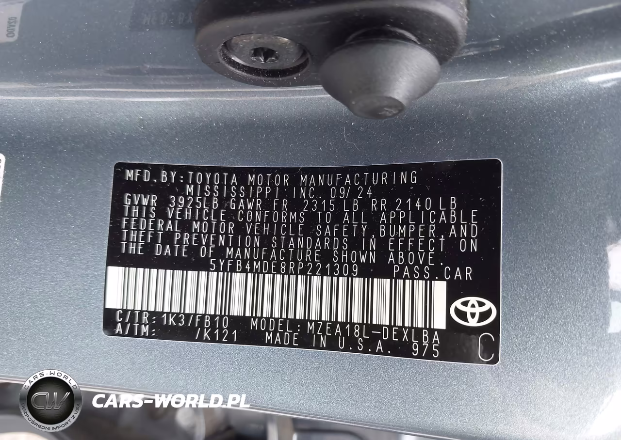 2024 Toyota Corolla Le VIN:5YFB4MDE8RP221309 - 9