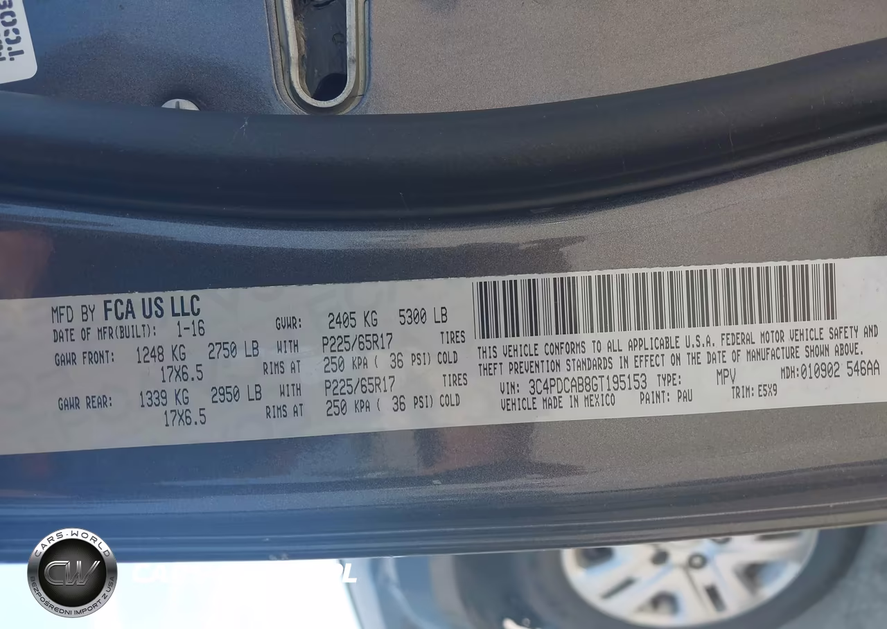 2016 Dodge Journey Se VIN:3C4PDCAB8GT195153 - 9