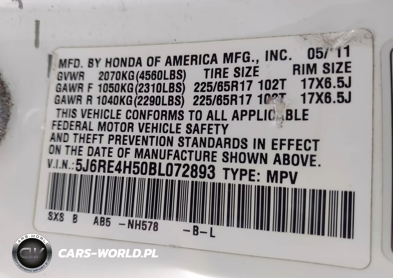 2011 Honda Cr-V Ex VIN:5J6RE4H50BL072893 - 9