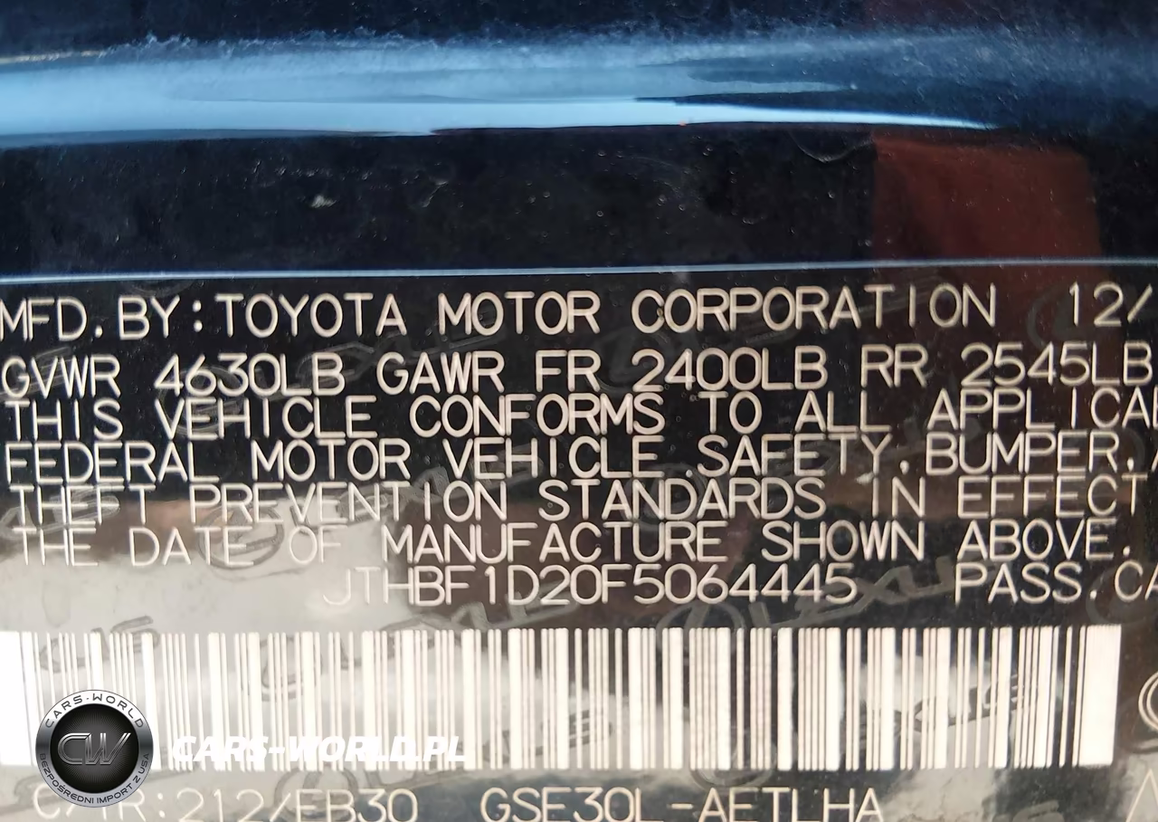 2015 Lexus Is 250 VIN:JTHBF1D20F5064445 - 9