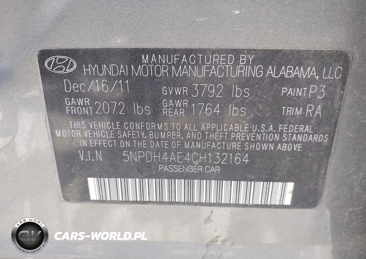 2012 Hyundai Elantra Gls VIN:5NPDH4AE4CH132164 - 9