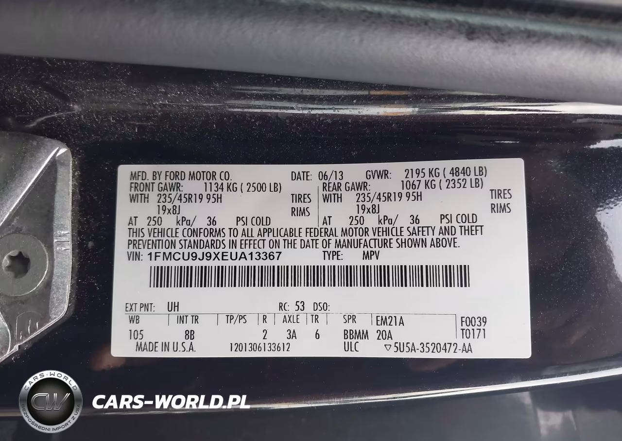 2014 Ford Escape Titanium VIN:1FMCU9J9XEUA13367 - 9