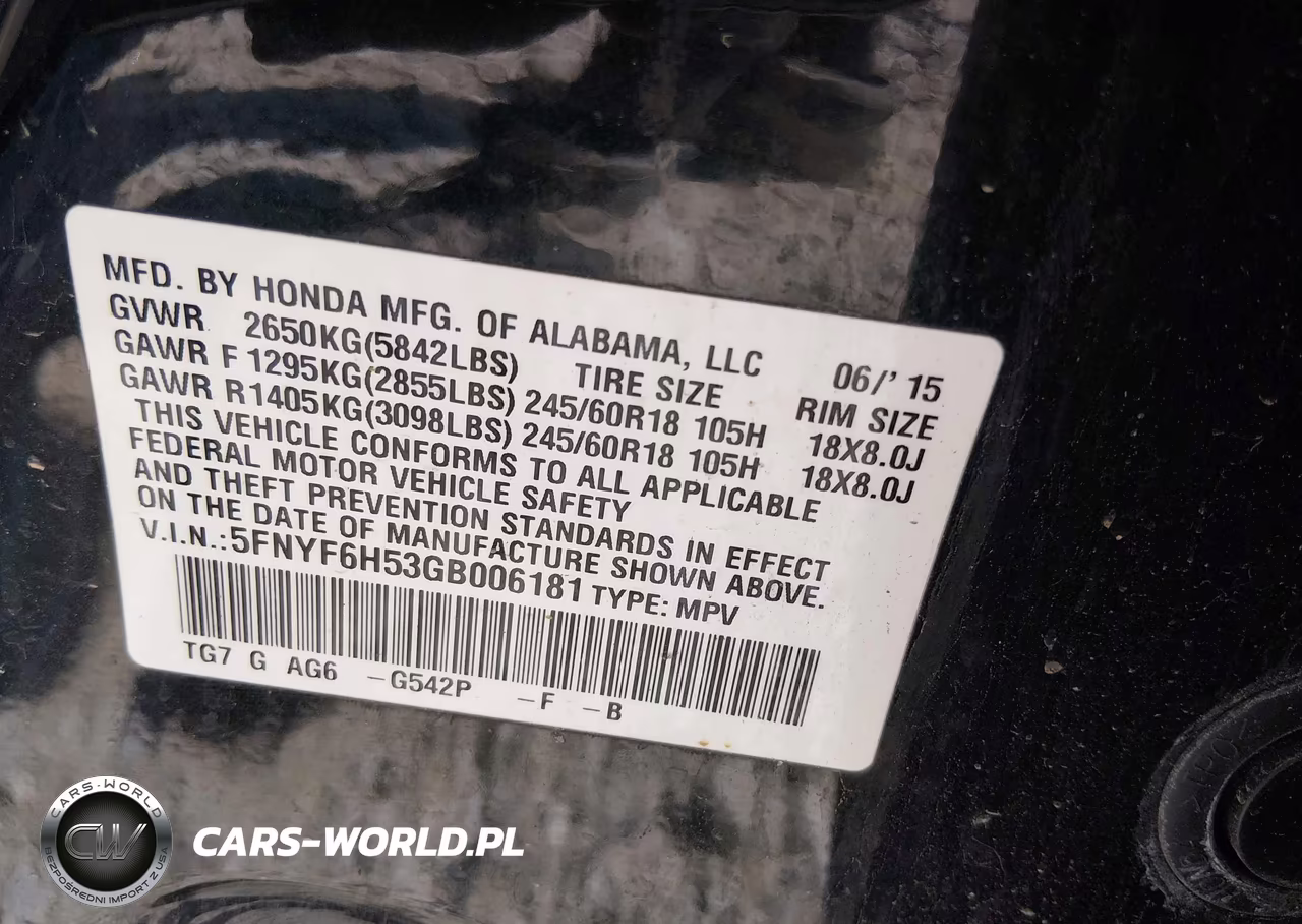 2016 Honda Pilot Ex-L VIN:5FNYF6H53GB006181 - 9