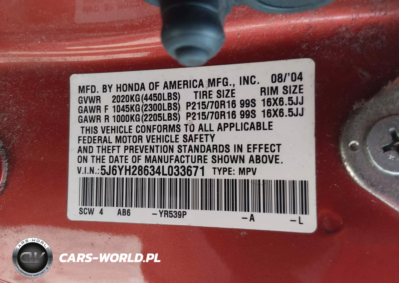 2004 Honda Element Ex VIN:5J6YH28634L033671 - 9
