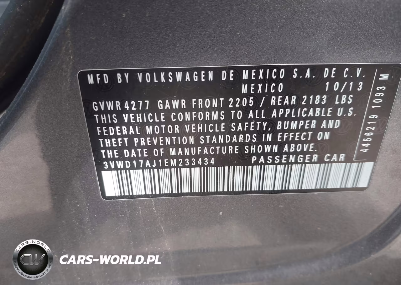 2014 Volkswagen Jetta 1.8T Se VIN:3VWD17AJ1EM233434 - 9
