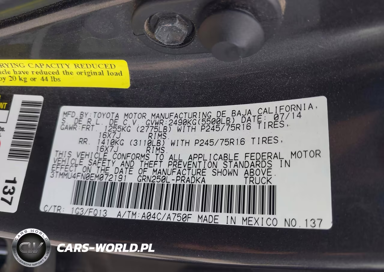 2014 Toyota Tacoma Base V6 VIN:3TMMU4FN0EM072191 - 9