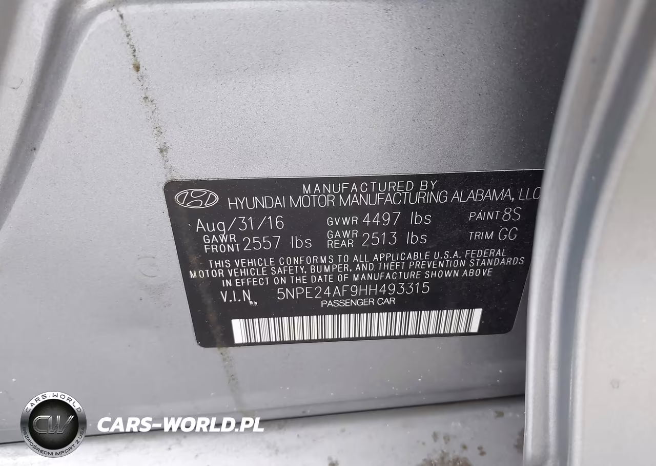 2017 Hyundai Sonata VIN:5NPE24AF9HH493315 - 9
