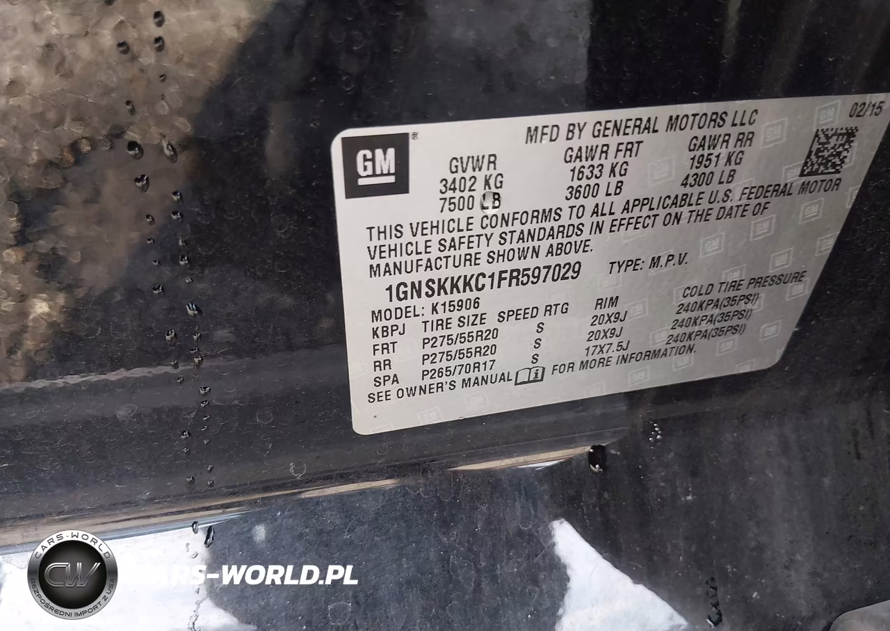 2015 Chevrolet Suburban Ltz VIN:1GNSKKKC1FR597029 - 9