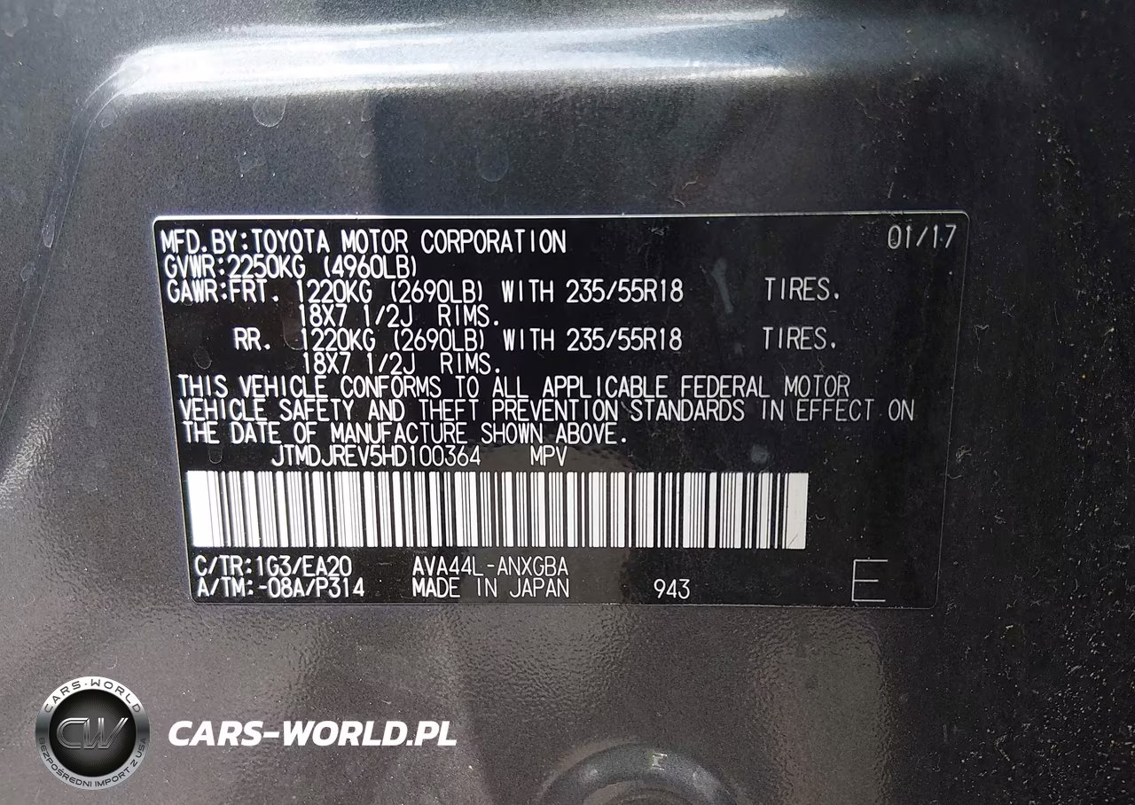 2017 Toyota Rav4 Hybrid Limited VIN:JTMDJREV5HD100364 - 9