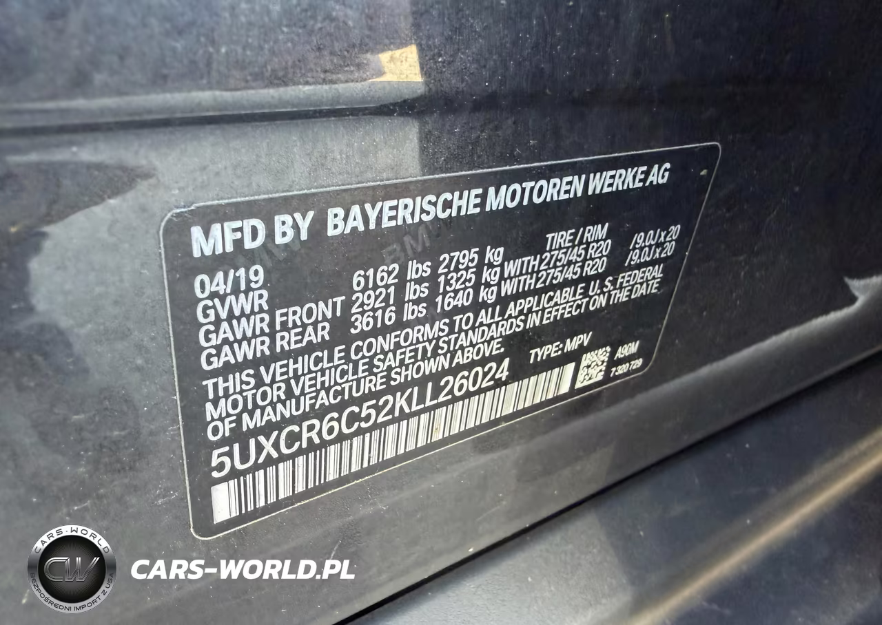 2019 BMW X5 xDrive40I VIN:5UXCR6C52KLL26024 - 8