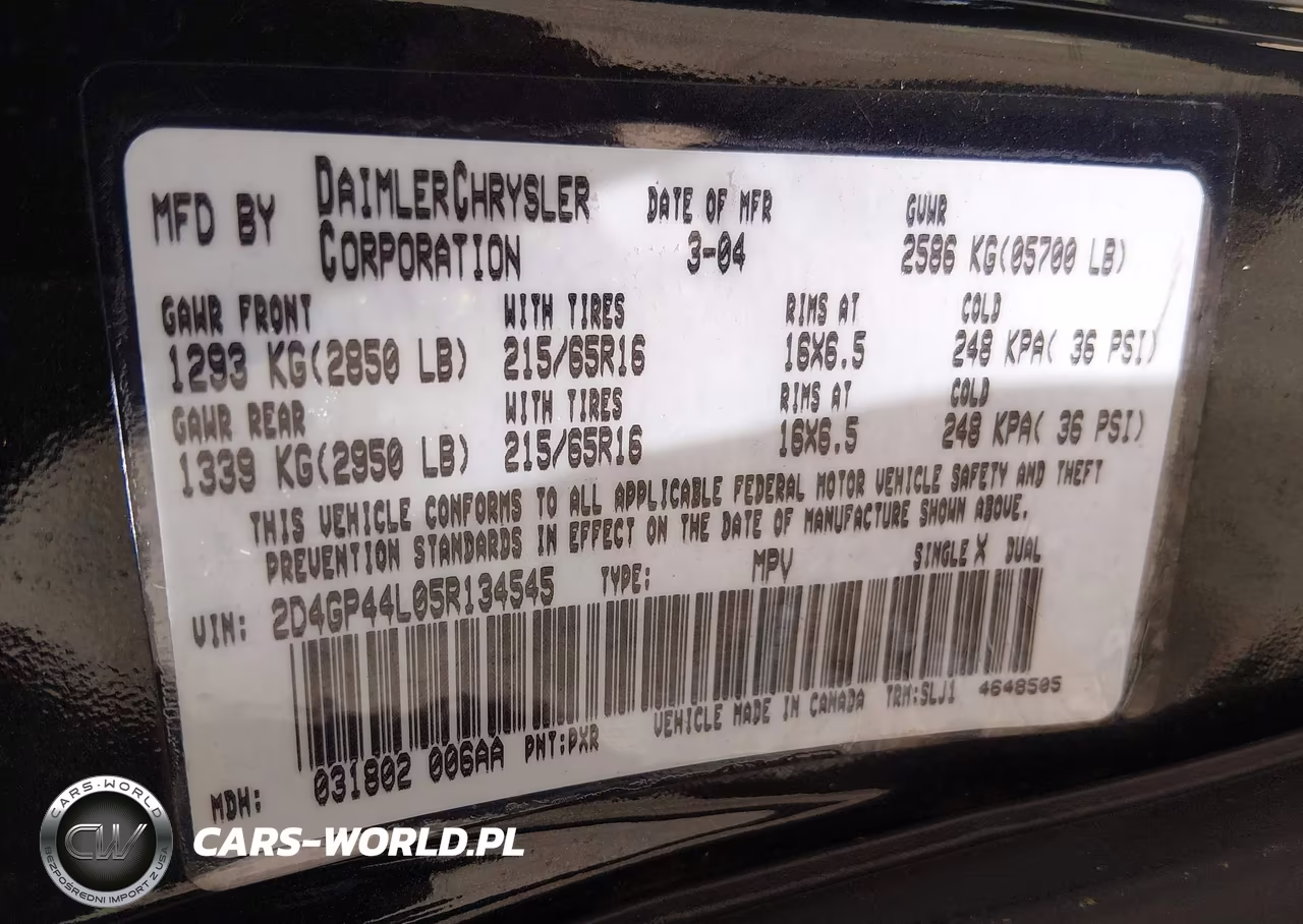 2005 Dodge Grand Caravan Sxt VIN:2D4GP44L05R134545 - 9