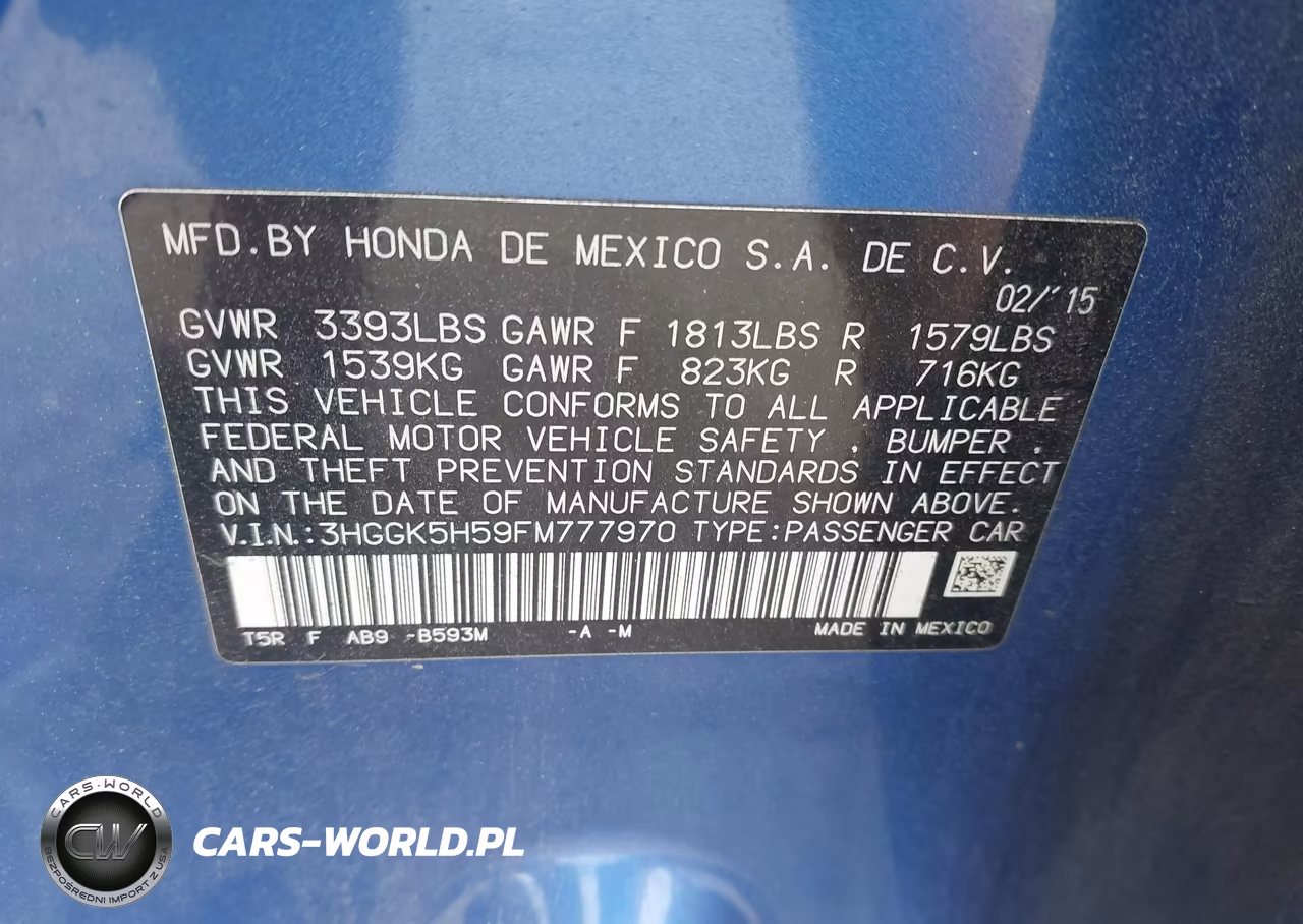 2015 Honda Fit Lx VIN:3HGGK5H59FM777970 - 9